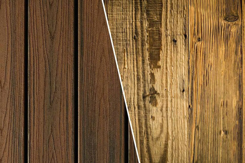 Composite And Wood Side By Side