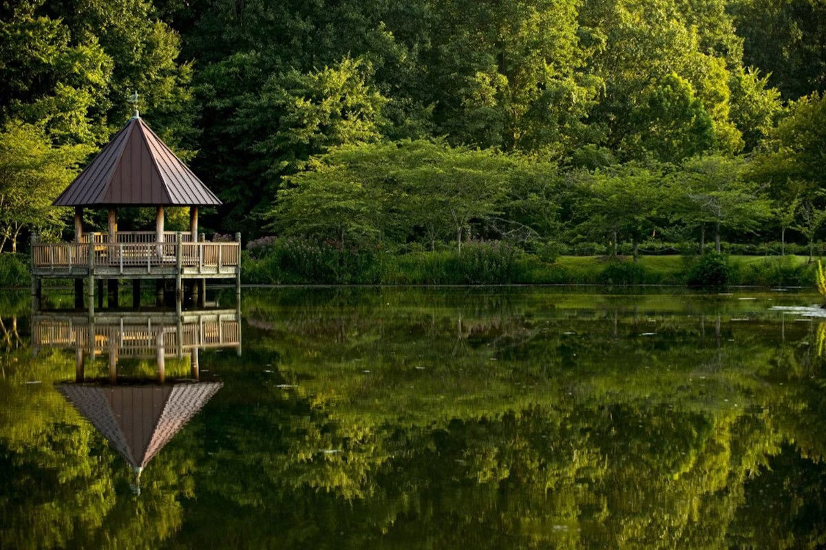 Gazebo On The End Of A Lake Dock