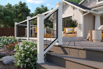 White Deck Railing