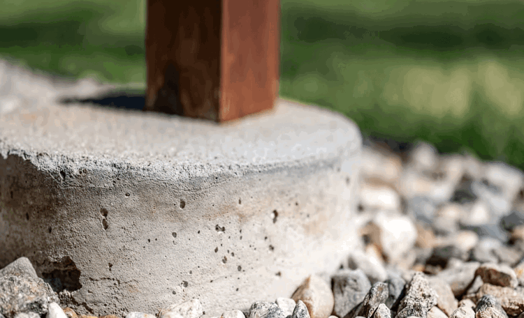 Image Concrete Footing For Deck Build 2X