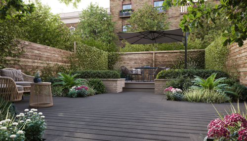 Urban Deck With Umbrella Sunshade