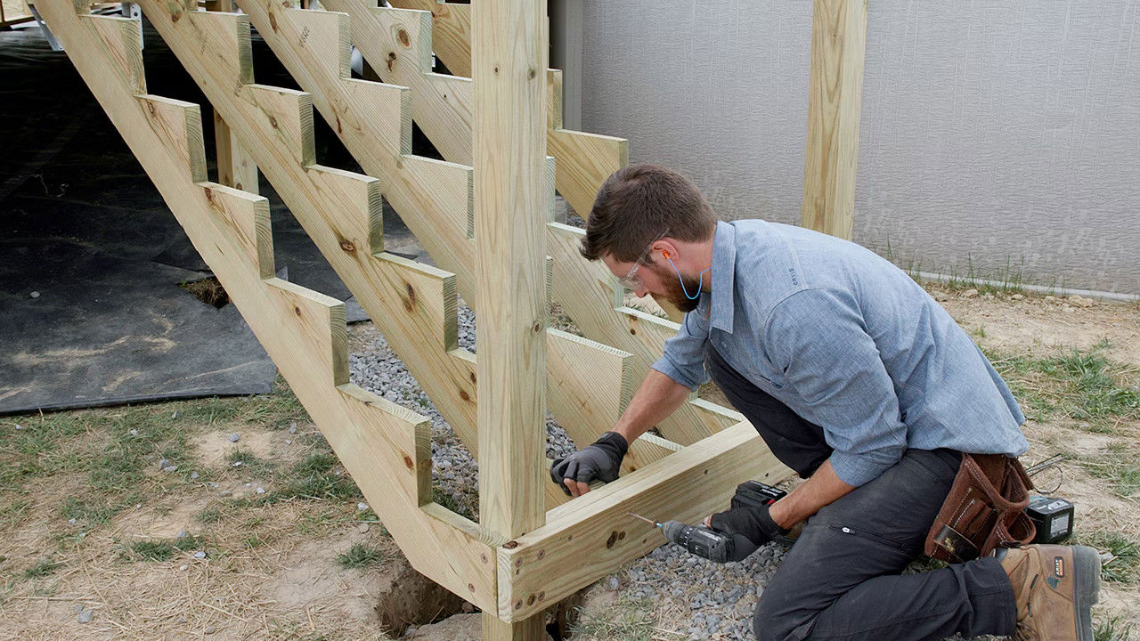 Installing Wooden Deck Stairs