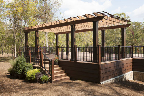 Pergola covered deck