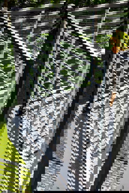 Metail railing on a patio