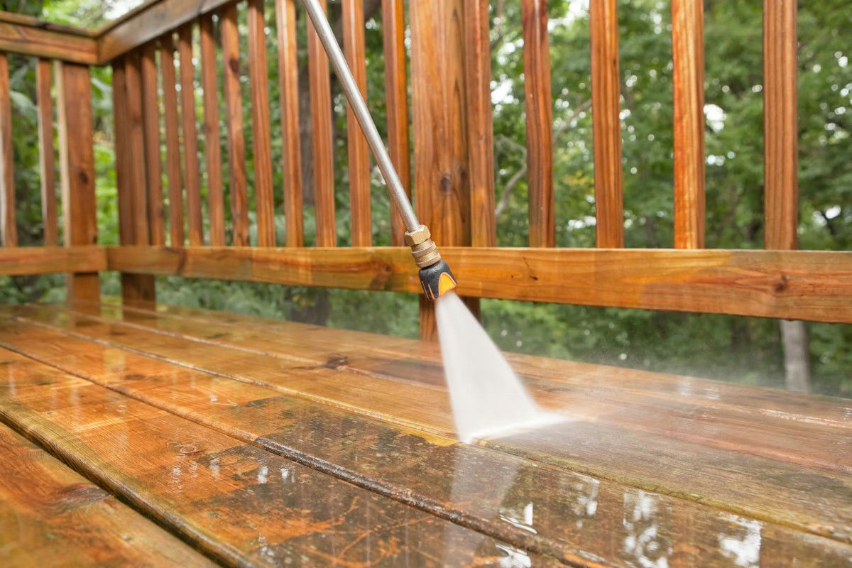 Pressure Washing A Wood Deck