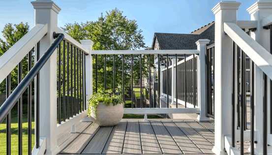 Image White And Black Composite Deck Railing 2X
