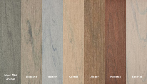 Deck Color Samples Island Mist Lineage Biscayne Rainier Carmel Jasper Hatteras Salf Flat